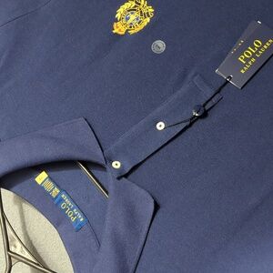 Polo Ralph Lauren Shirt Men's 3XLT Blue Triple Pony Mesh Polo Crest Preppy NWT